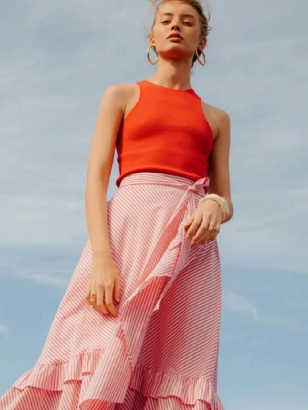 Anthropologie Elodie Sweater Tank Orange It Girl Summer Top NWT Medium